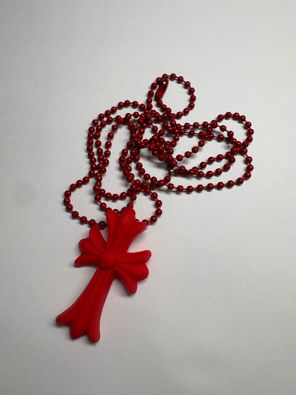 Silicone Red Cross Pendant Necklace - Women Jewelry
Dust bag included